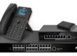 A Fanvil brand voip desktop telephone and switching equipment.
