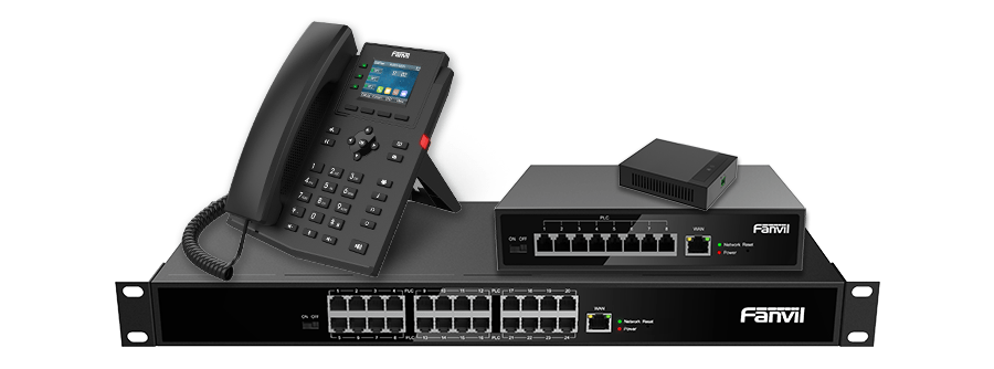 1029h024b8 A Fanvil brand voip desktop telephone and switching equipment.