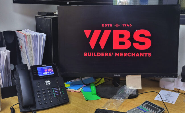 20250430_114212 An Office at Whitchurch Builder Supplies showing VOIP deskphones.